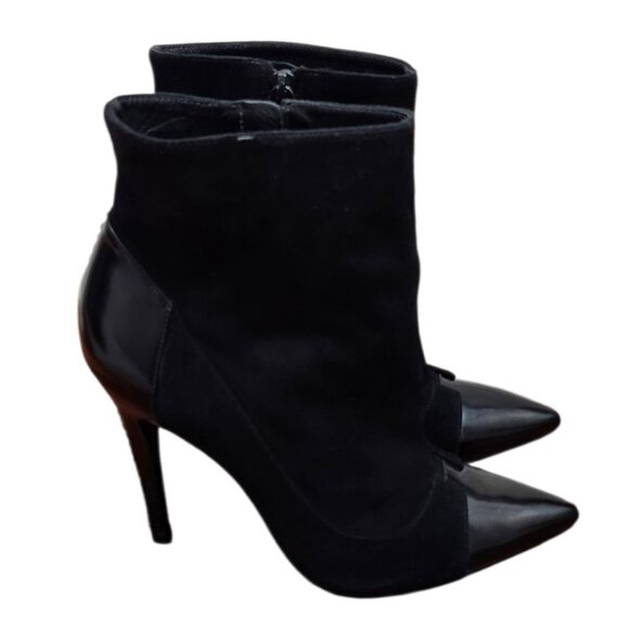 alice olivia black Suede Leather heeled Boots bootie size EU 40/US 9.5 - Picture 3 of 14